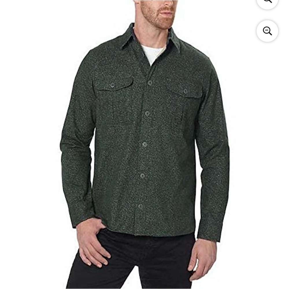Freedom Foundry Men’s Chamois Flannel Shirt Olive Heather Cotton Size Medium